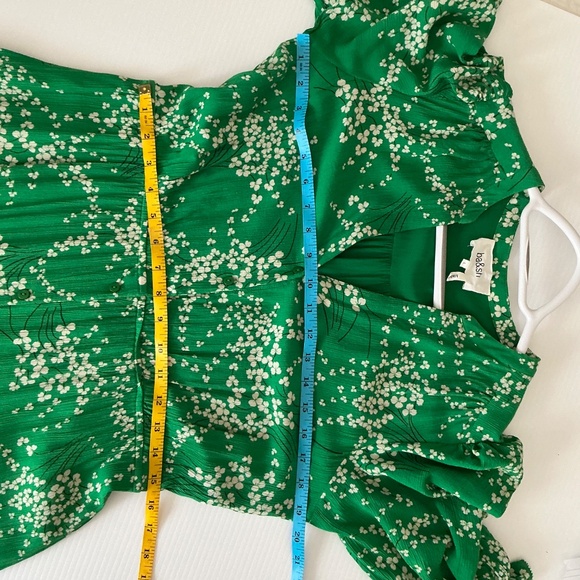 ba&sh Green Floral Print Midi Length Dress Size Large bash special occasion - Picture 5 of 9